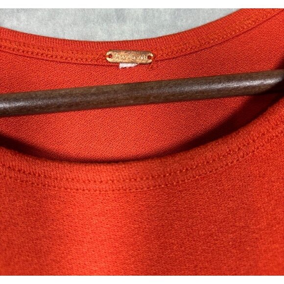 Free‎ People Orange Dress XS Ruched Front Detail Stretchy Comfortable - Picture 3 of 4